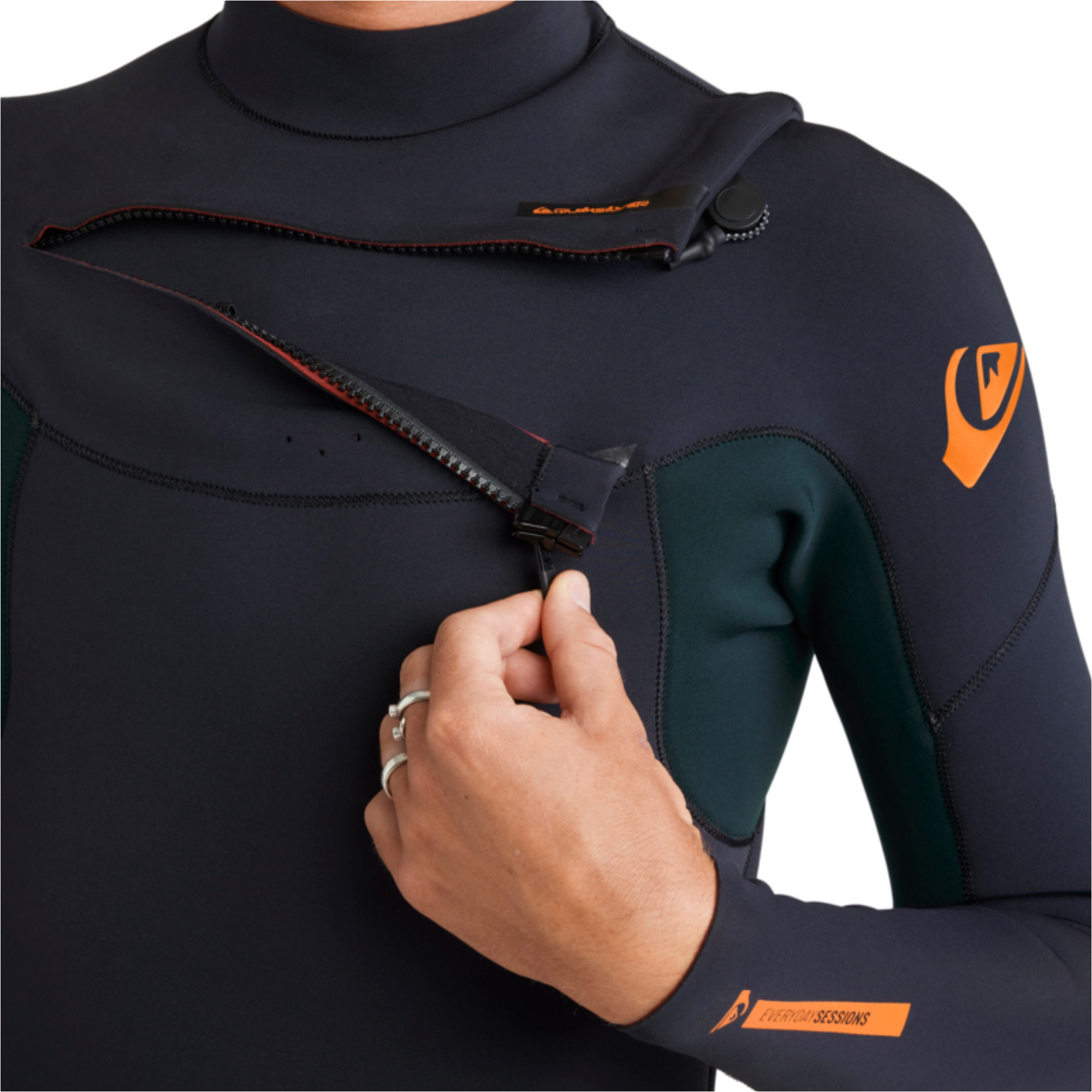 2026 Quiksilver Herre Everyday Sessions 4/3mm Chest Zip Våddragt 25AW213512 - Jade
